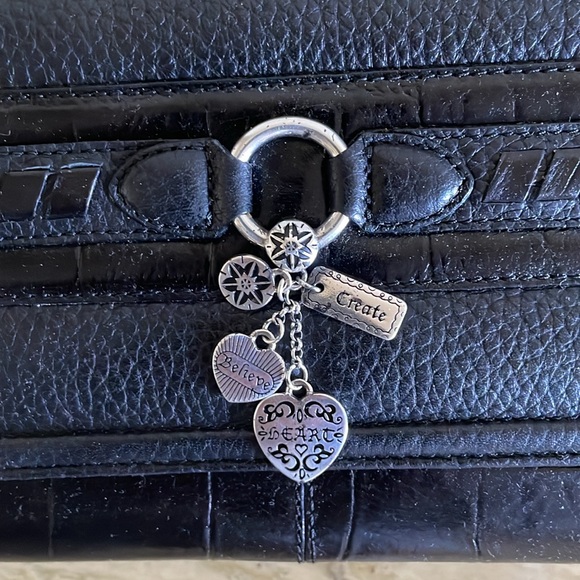 Vintage BRIGHTON Black LEATHER Trifold WALLET/ - Picture 2 of 9